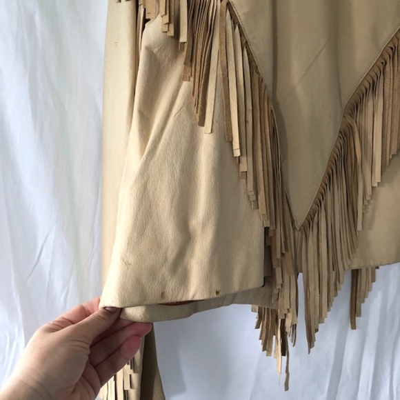 Vintage Leather Tassel Jacket - Tan - Picture 15 of 16
